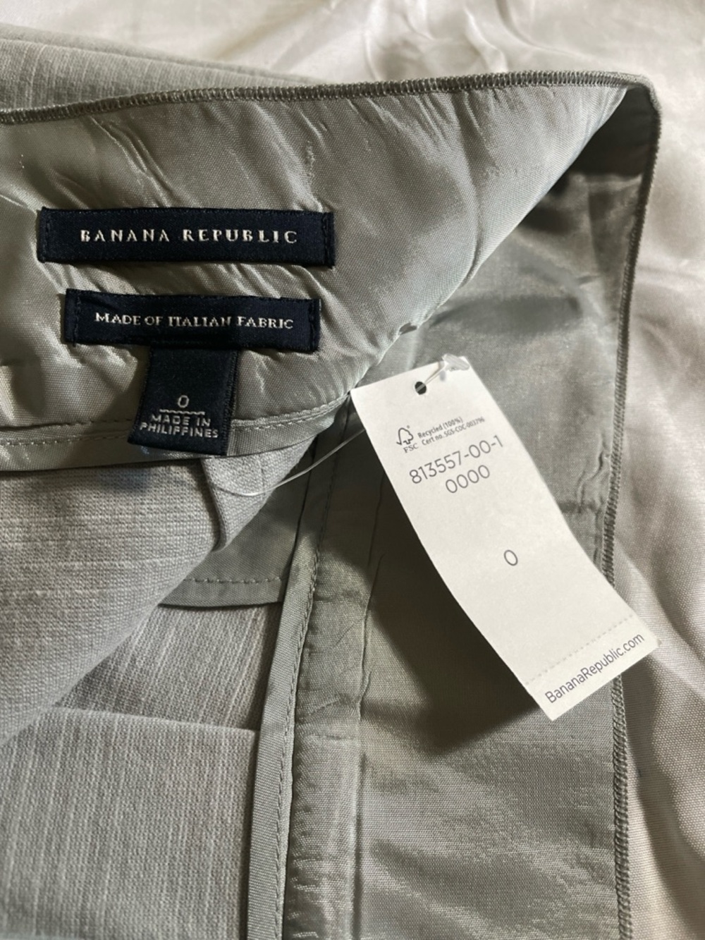 Banana Republic Gray Pleated Mini Skirt Size 0 High Waist A-Line NWT - Picture 4 of 7